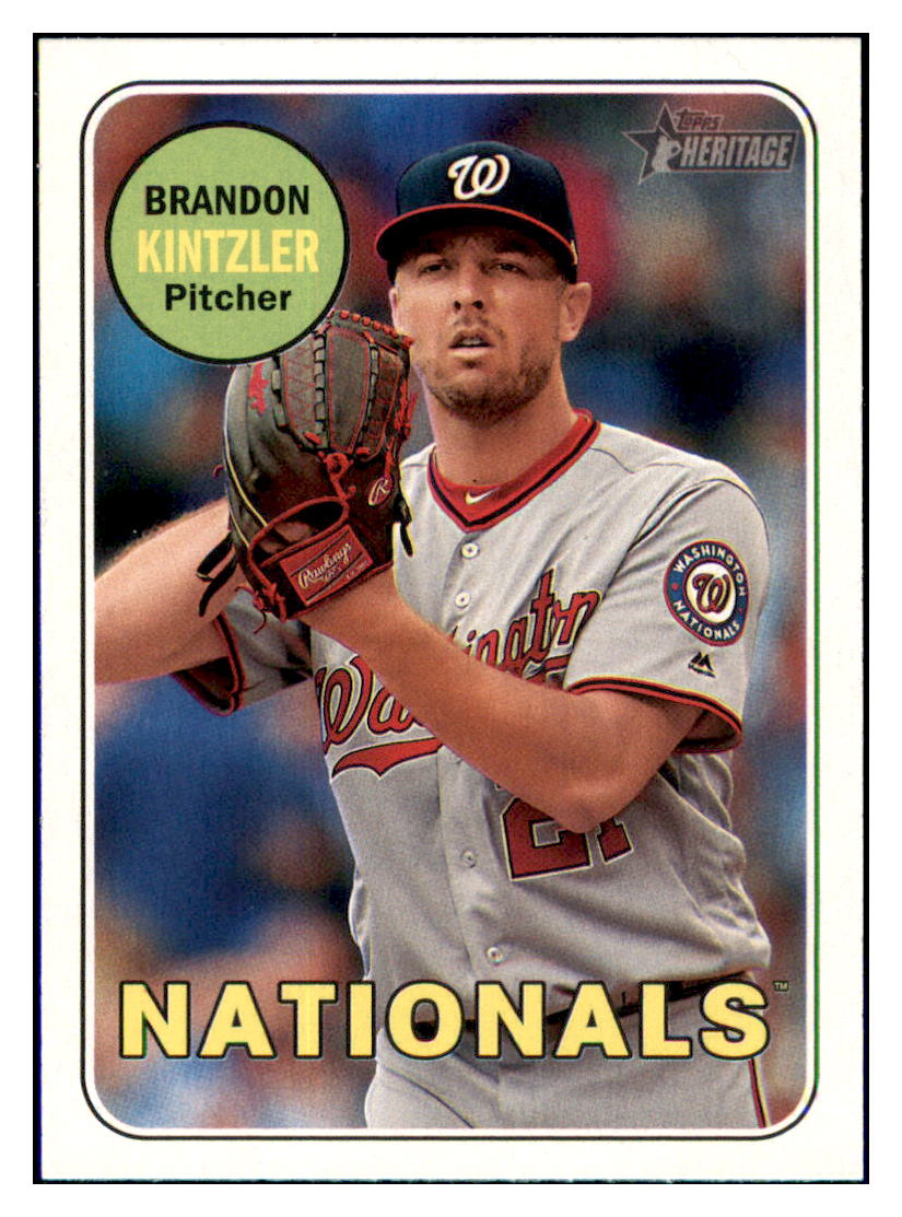 2018 Topps Heritage Brandon
Kintzler Washington Nationals
  Baseball Card TMH1A simple Xclusive Collectibles   