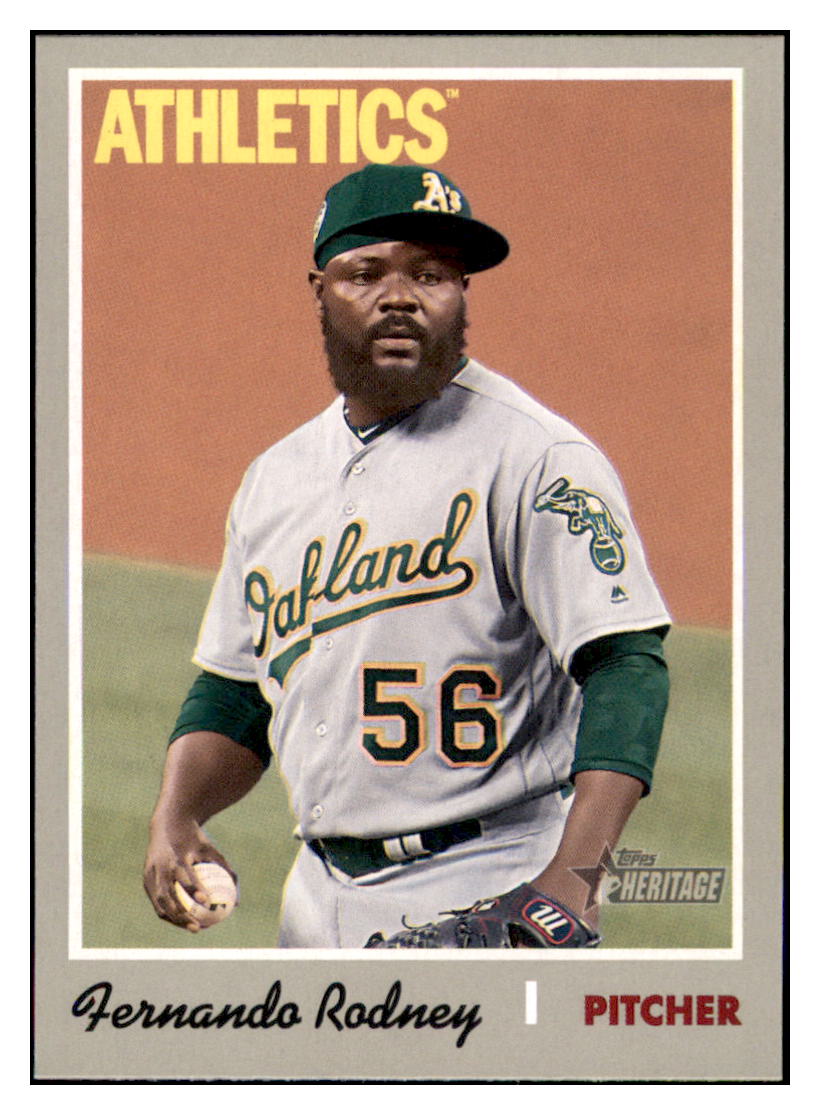 2019 Topps Heritage Fernando
  Rodney   Oakland Athletics Baseball
  Card TMH1A simple Xclusive Collectibles   