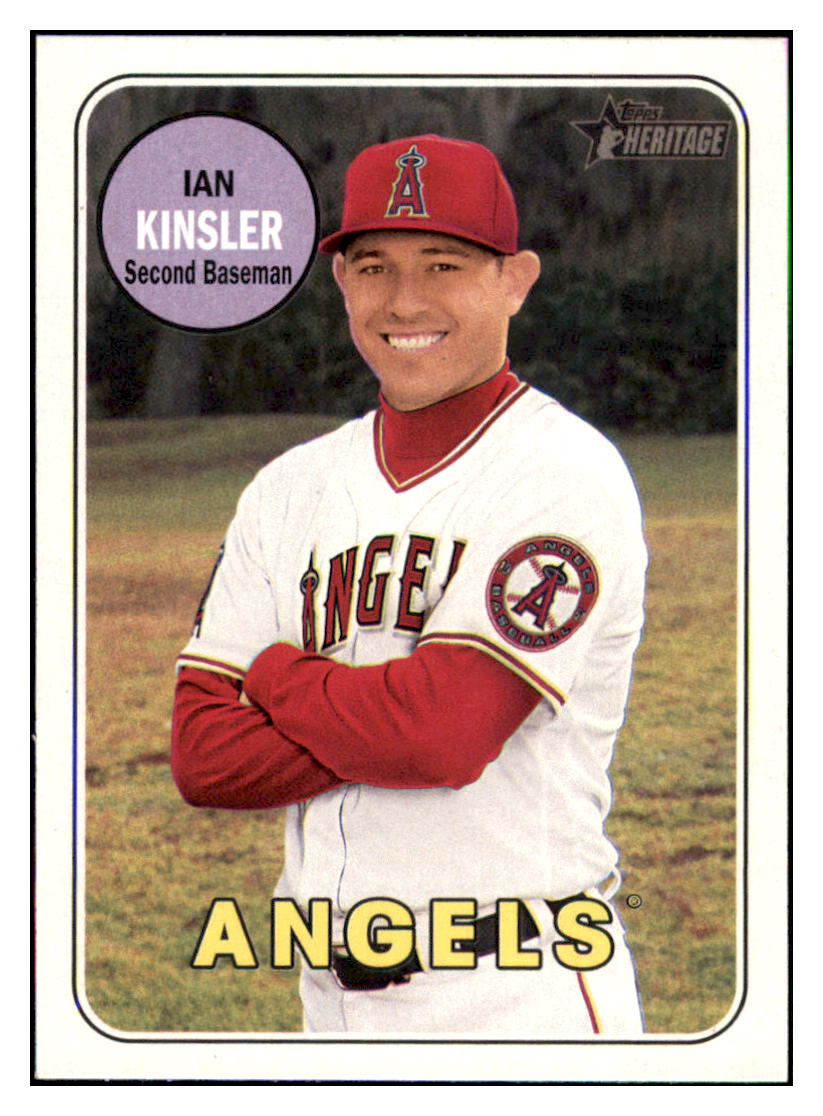 2018 Topps Heritage Ian
  Kinsler   Los Angeles Angels Baseball
  Card TMH1A_1a simple Xclusive Collectibles   