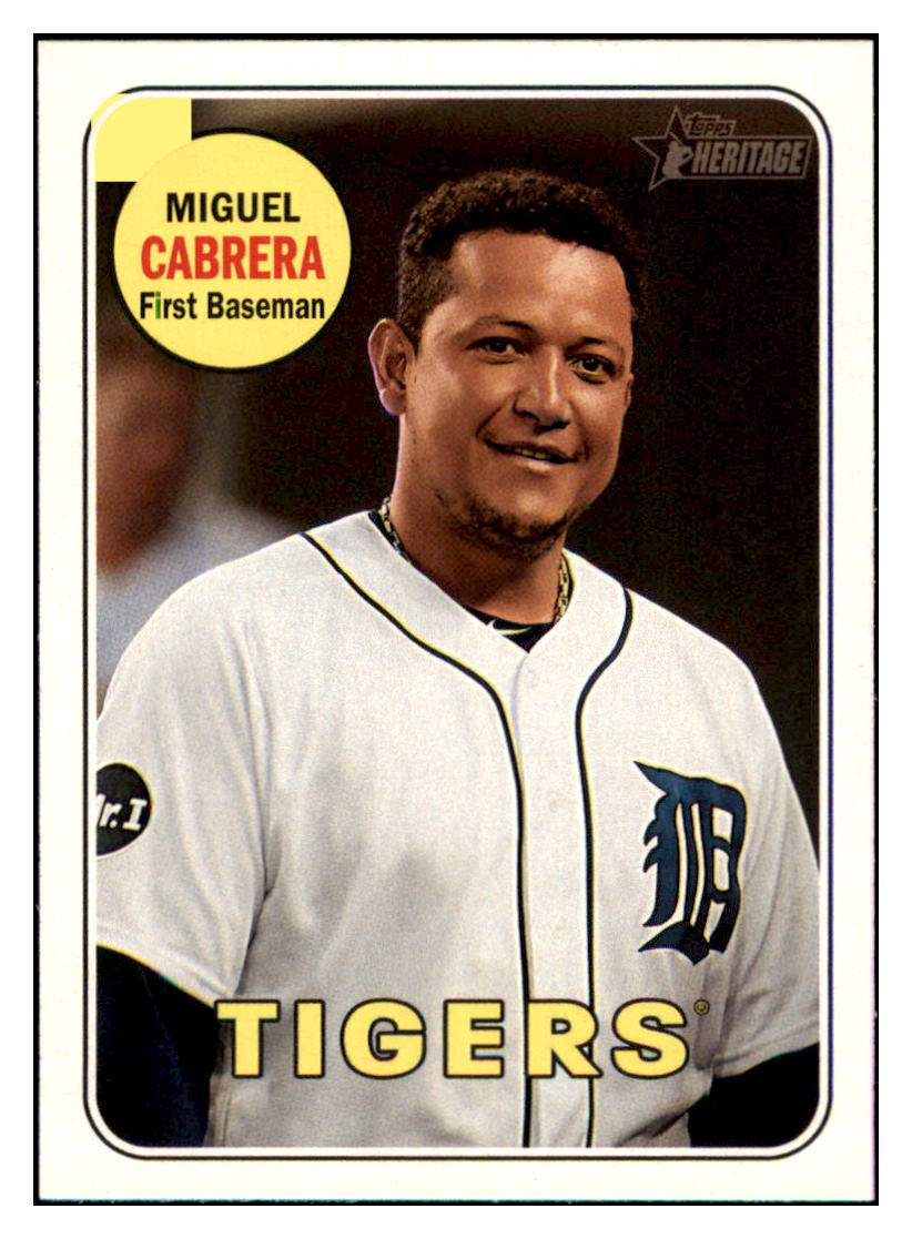 2018 Topps Heritage Miguel
  Cabrera   Detroit Tigers Baseball Card
  TMH1A simple Xclusive Collectibles   