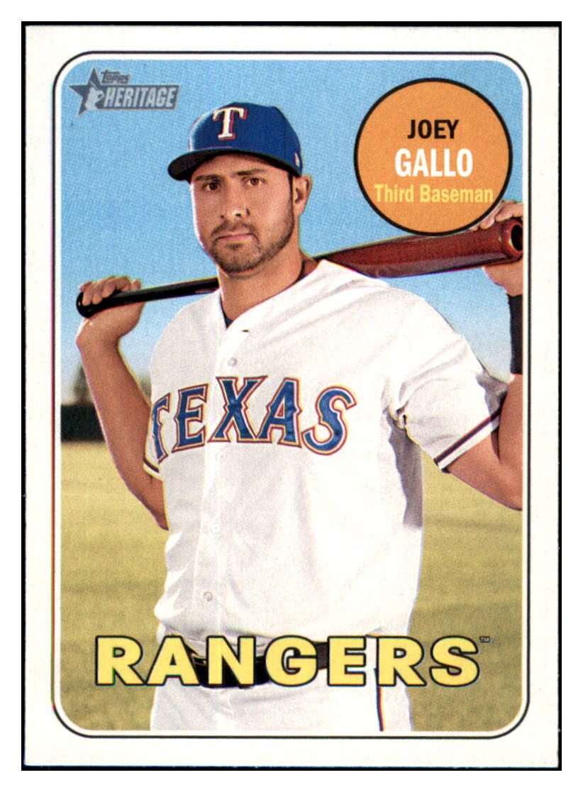 2018 Topps Heritage Joey
  Gallo   Texas Rangers Baseball Card
  TMH1A simple Xclusive Collectibles   