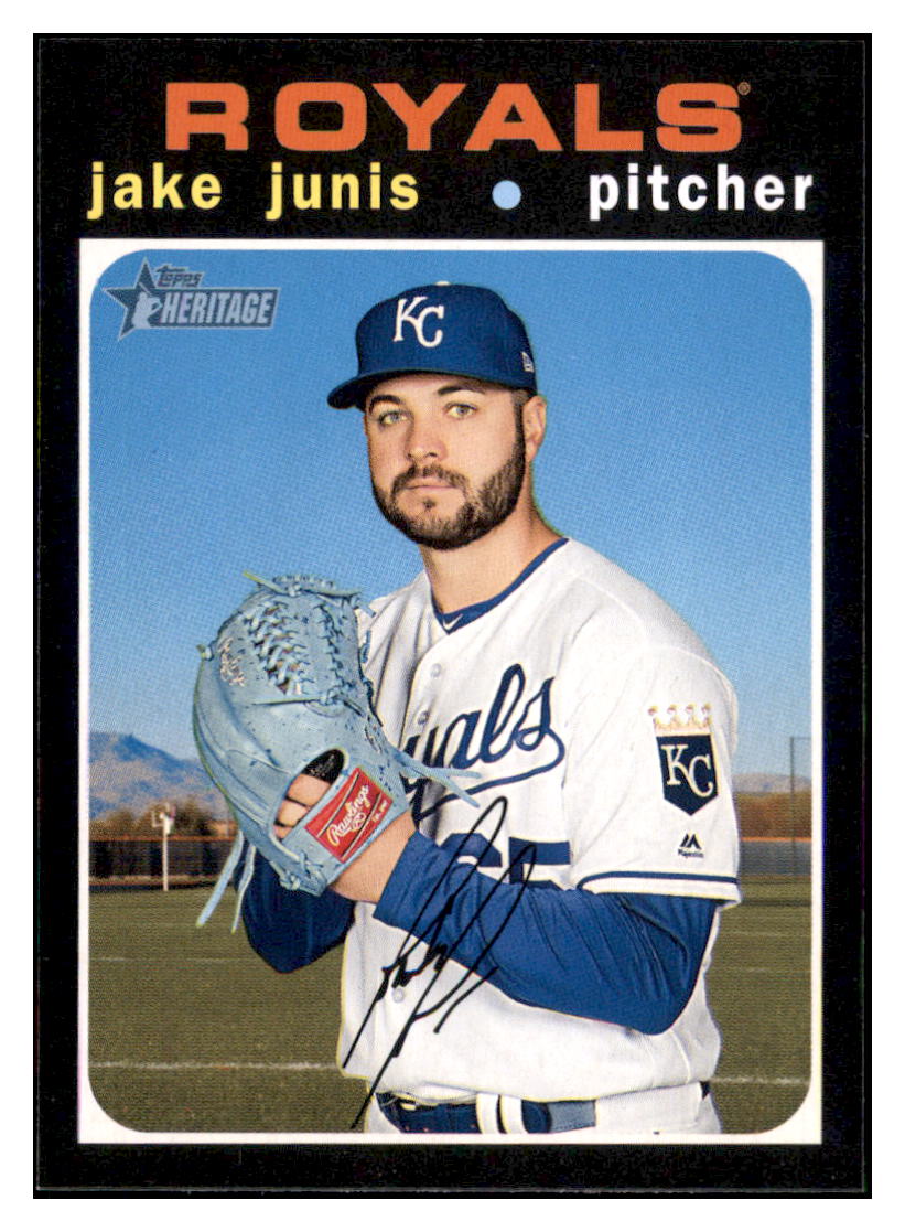 2020 Topps Heritage Jake
  Junis   Kansas City Royals Baseball
  Card TMH1A simple Xclusive Collectibles   