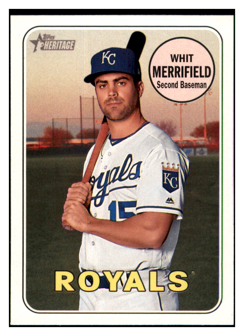 2018 Topps Heritage Whit
  Merrifield   Kansas City Royals
  Baseball Card TMH1A simple Xclusive Collectibles   