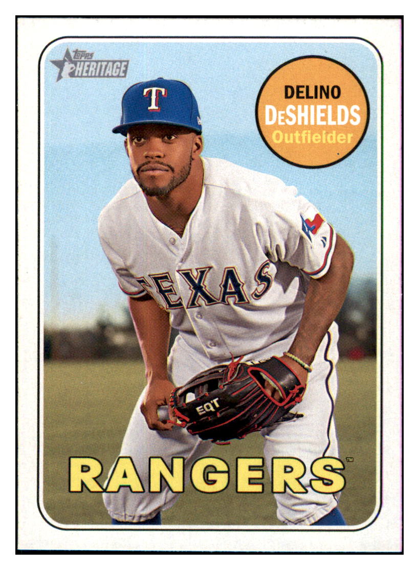 2018 Topps Heritage Delino
  DeShields   Texas Rangers Baseball Card
  TMH1A simple Xclusive Collectibles   
