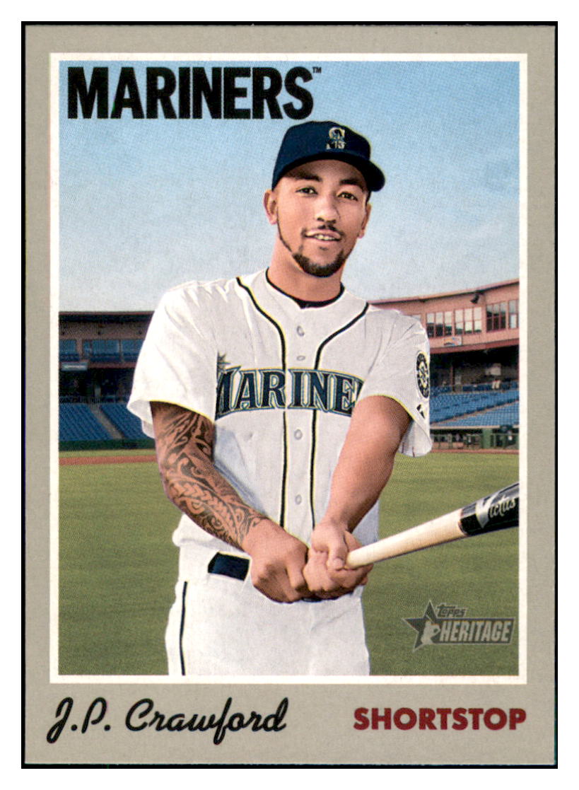 2019 Topps Heritage J.P.
  Crawford   Seattle Mariners Baseball
  Card TMH1A simple Xclusive Collectibles   