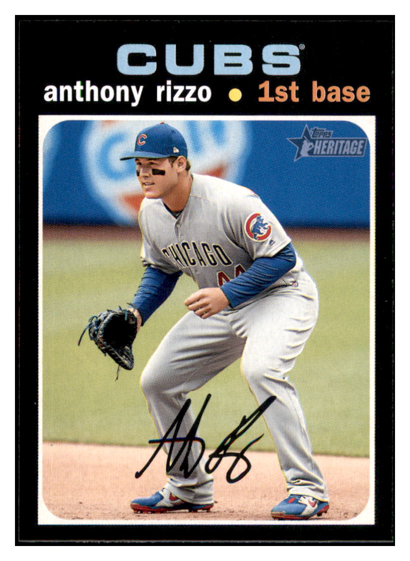 2020 Topps Heritage Anthony
  Rizzo   Chicago Cubs Baseball Card
  TMH1A simple Xclusive Collectibles   