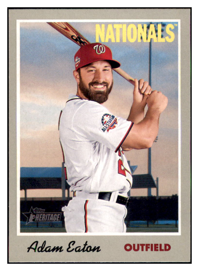 2019 Topps Heritage Adam
  Eaton   Washington Nationals Baseball
  Card TMH1A simple Xclusive Collectibles   