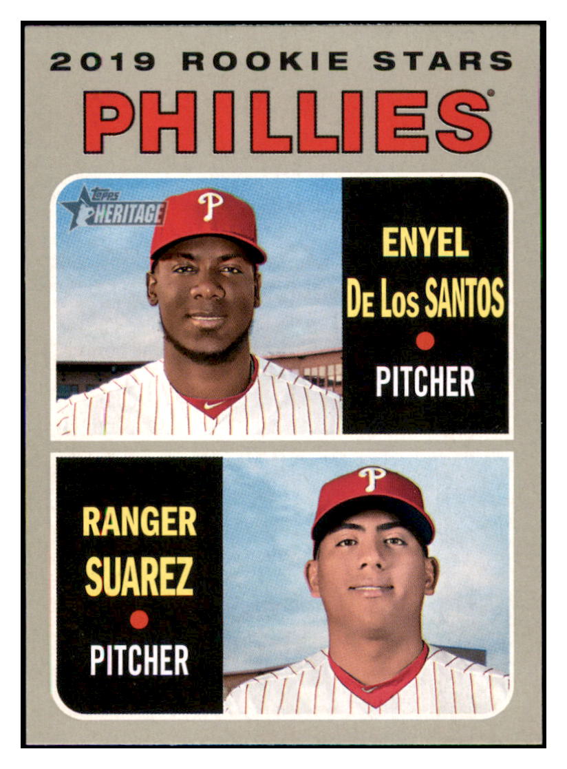 2019 Topps Heritage Ranger
  Suarez / Enyel de los Santos RS, CPC, RC  
  Philadelphia Phillies Baseball Card TMH1A simple Xclusive Collectibles   