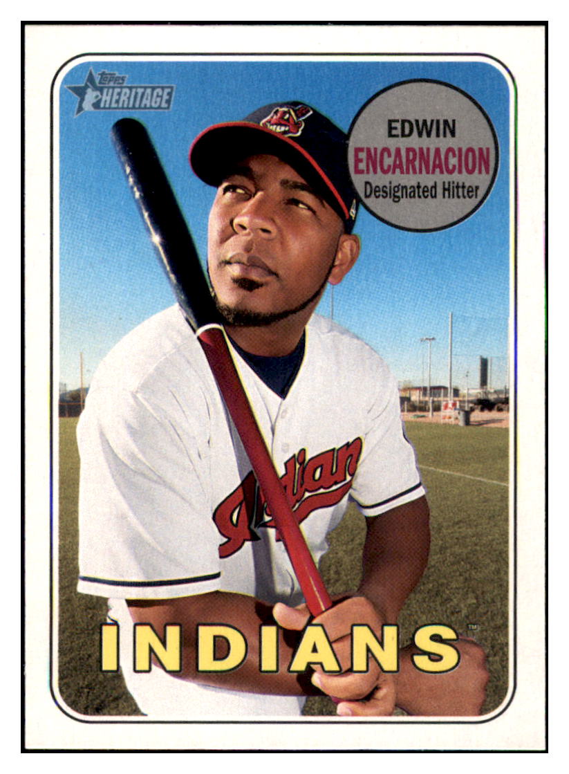 2018 Topps Heritage Edwin
  Encarnacion   Cleveland Indians
  Baseball Card TMH1A simple Xclusive Collectibles   