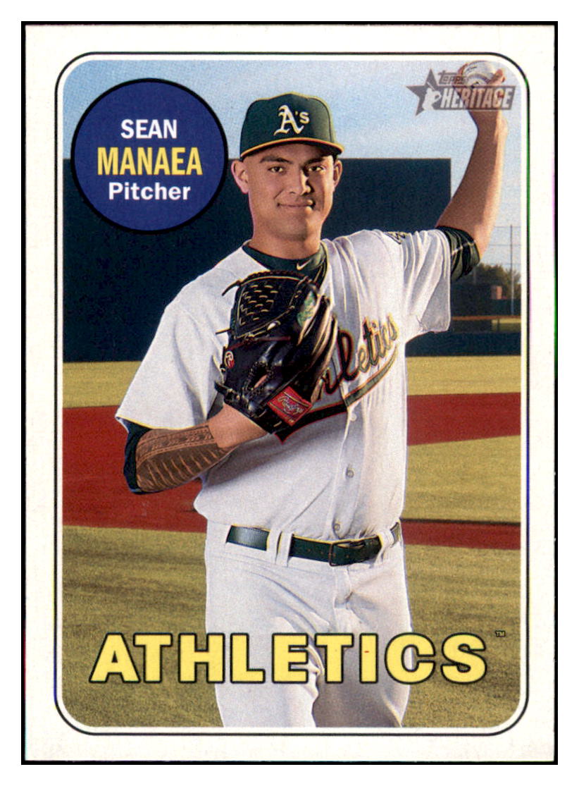 2018 Topps Heritage Sean
  Manaea   Oakland Athletics Baseball
  Card TMH1A simple Xclusive Collectibles   
