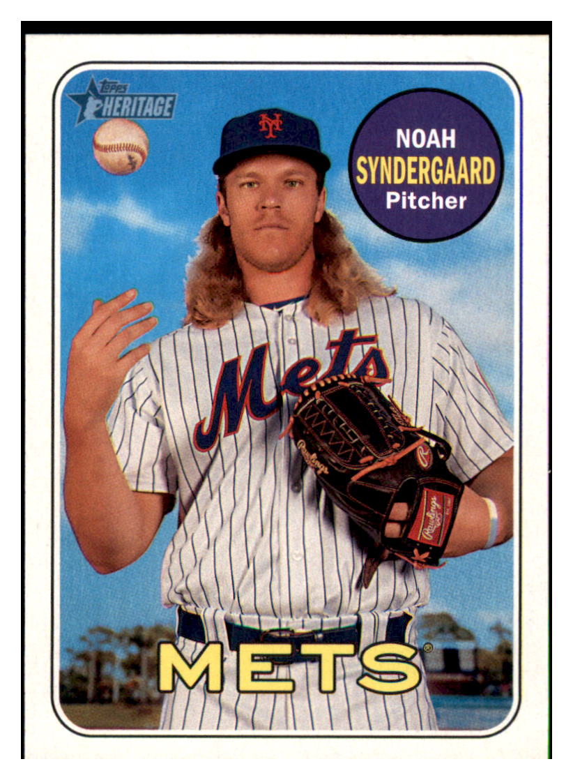 2018 Topps Heritage Noah
  Syndergaard   New York Mets Baseball
  Card TMH1A_1a simple Xclusive Collectibles   