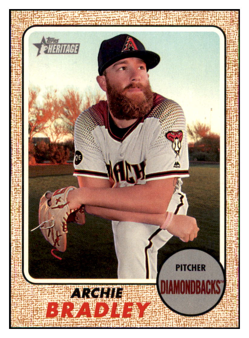 2017 Topps Heritage Archie
  Bradley Bright Yellow Backs  PR25
  Arizona Diamondbacks Baseball Card TMH1A simple Xclusive Collectibles   