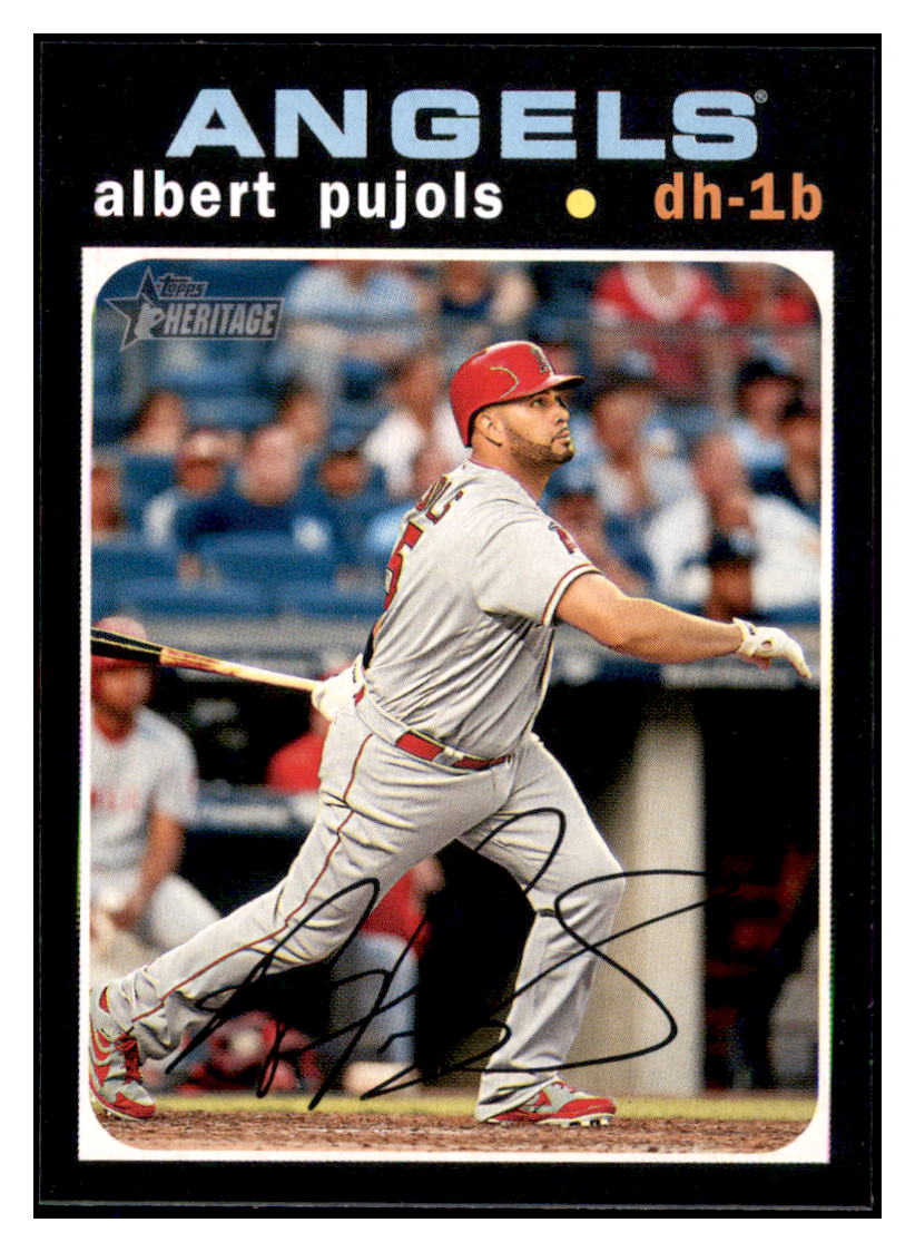 2020 Topps Heritage Albert
  Pujols   Los Angeles Angels Baseball
  Card TMH1A simple Xclusive Collectibles   
