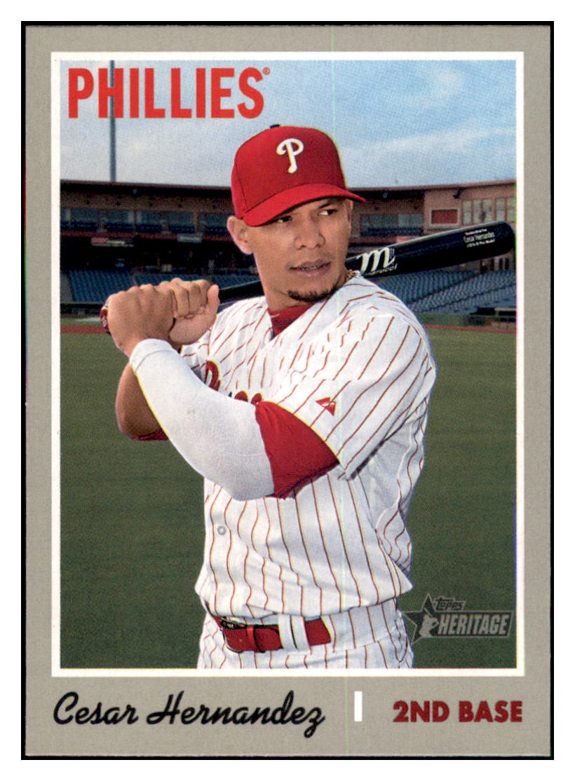 2019 Topps Heritage Cesar
  Hernandez   Philadelphia Phillies
  Baseball Card TMH1A simple Xclusive Collectibles   