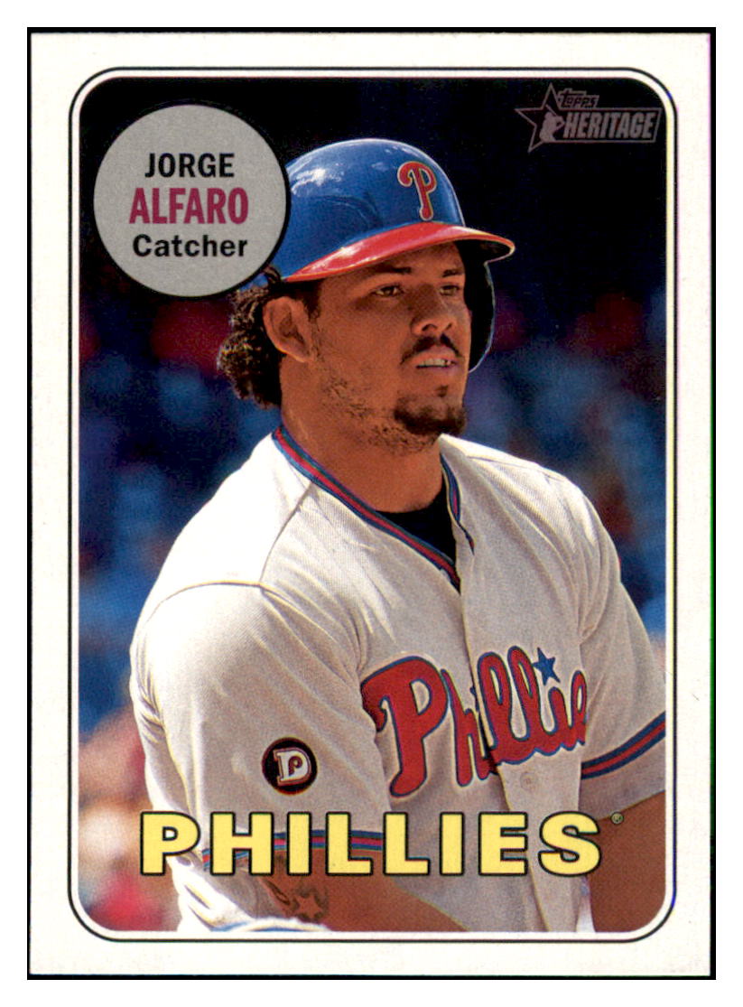 2018 Topps Heritage Jorge
  Alfaro   Philadelphia Phillies Baseball
  Card TMH1A simple Xclusive Collectibles   