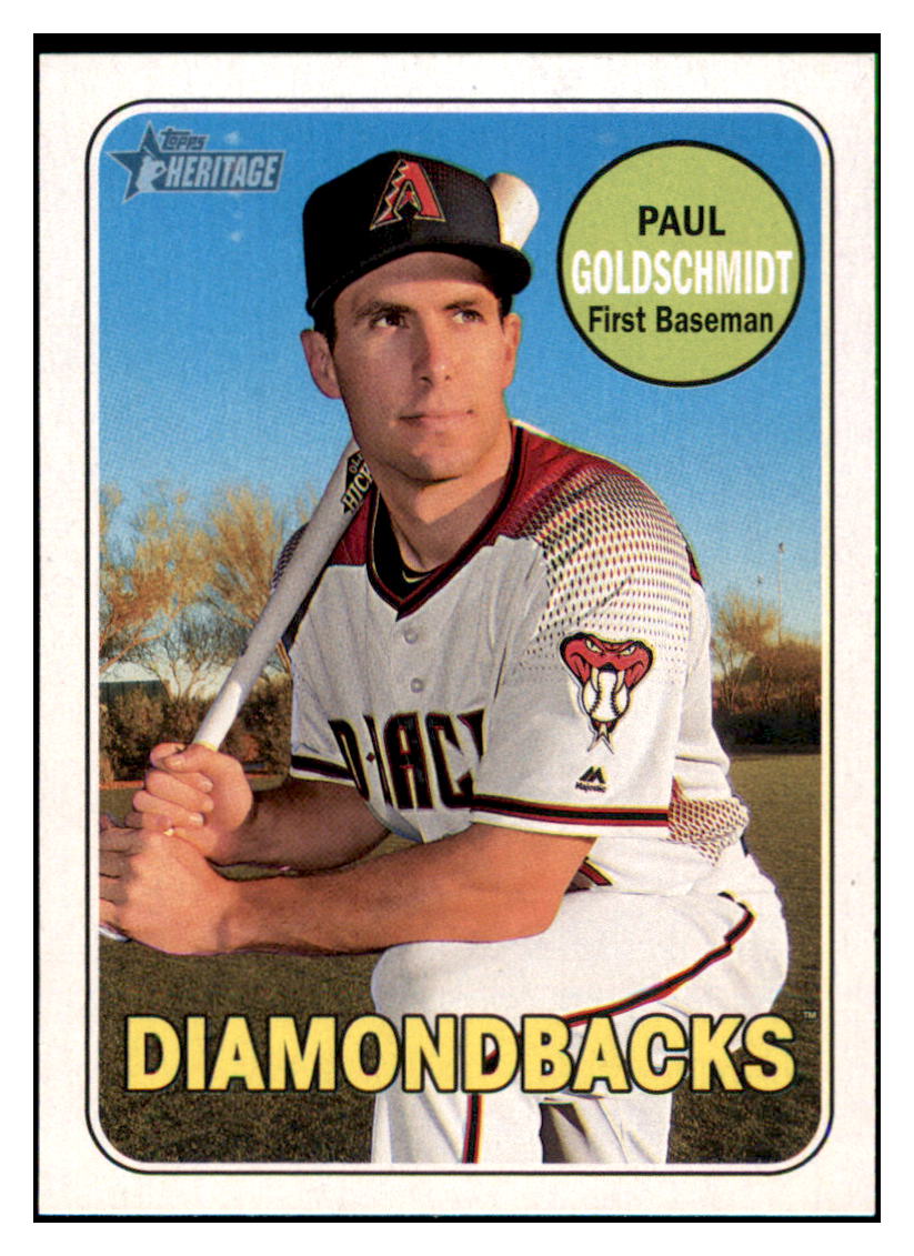 2018 Topps Heritage Paul
  Goldschmidt   Arizona Diamondbacks
  Baseball Card TMH1A_1a simple Xclusive Collectibles   