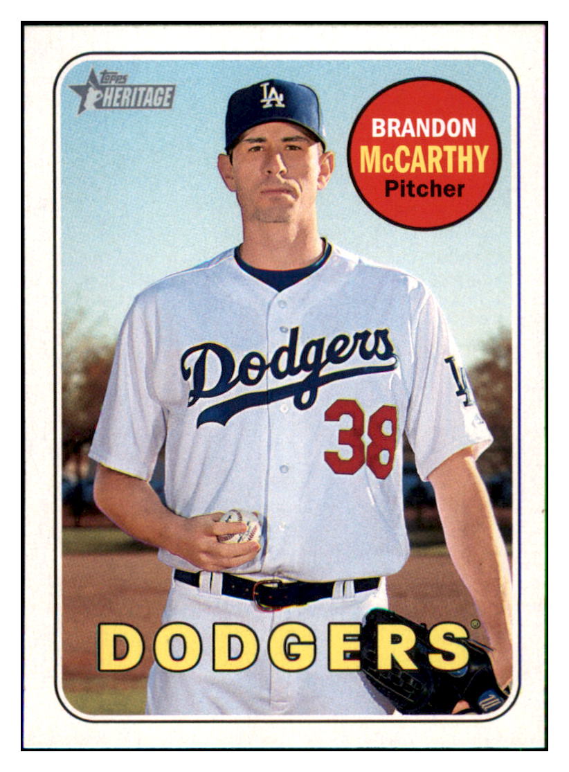 2018 Topps Heritage Brandon McCarthy Los Angeles
  Dodgers Baseball Card TMH1A simple Xclusive Collectibles   