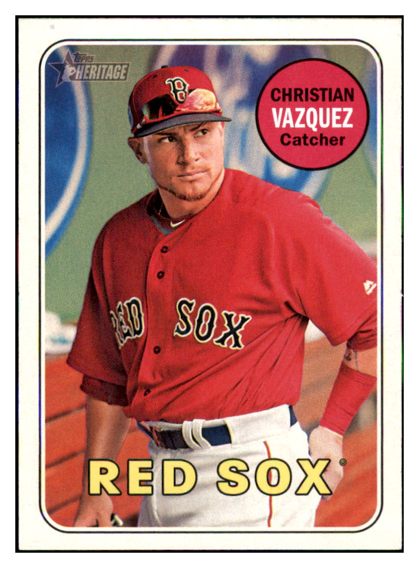 2018 Topps Heritage Christian
  Vazquez   Boston Red Sox Baseball Card
  TMH1A simple Xclusive Collectibles   