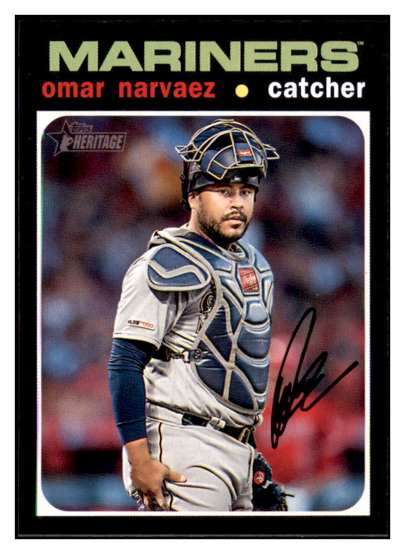 2020 Topps Heritage Omar
  Narvaez   Seattle Mariners Baseball
  Card TMH1A simple Xclusive Collectibles   