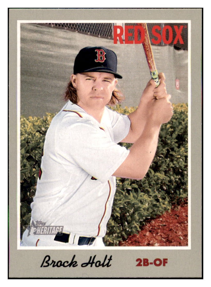 2019 Topps Heritage Brock
  Holt   Boston Red Sox Baseball Card
  TMH1A simple Xclusive Collectibles   