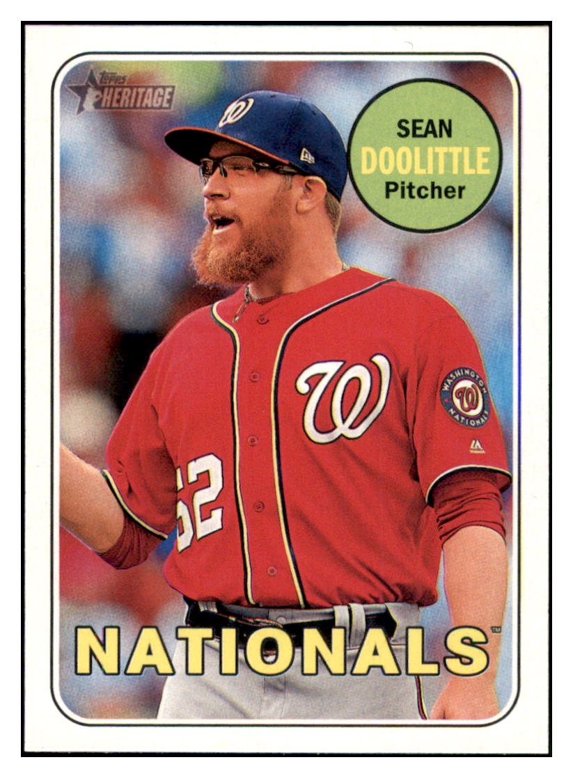 2018 Topps Heritage Sean
  Doolittle   Washington Nationals
  Baseball Card TMH1A simple Xclusive Collectibles   