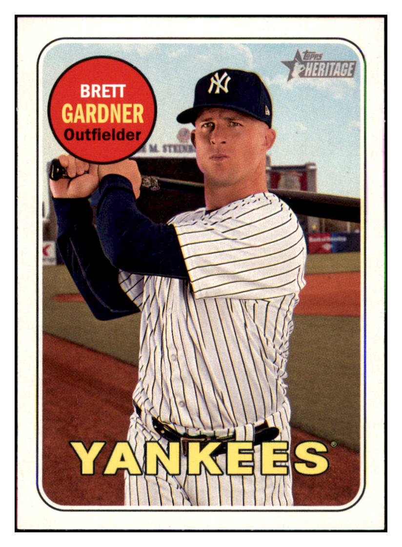 2018 Topps Heritage Brett
  Gardner   New York Yankees Baseball
  Card TMH1A simple Xclusive Collectibles   
