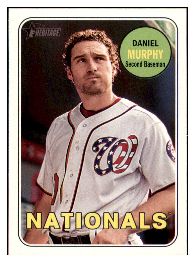 2018 Topps Heritage Daniel
  Murphy   Washington Nationals Baseball
  Card TMH1A simple Xclusive Collectibles   