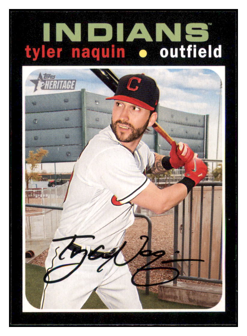 2020 Topps Heritage Tyler
  Naquin   Cleveland Indians Baseball
  Card TMH1A simple Xclusive Collectibles   