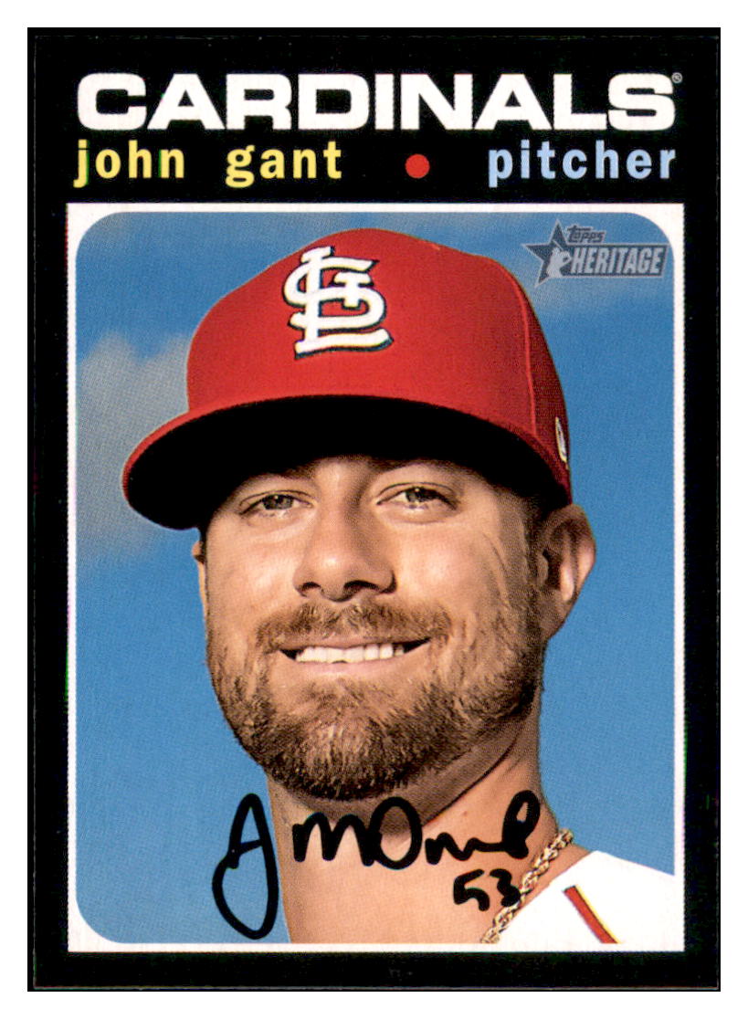 2020 Topps Heritage John
  Gant   St. Louis Cardinals Baseball
  Card TMH1A simple Xclusive Collectibles   