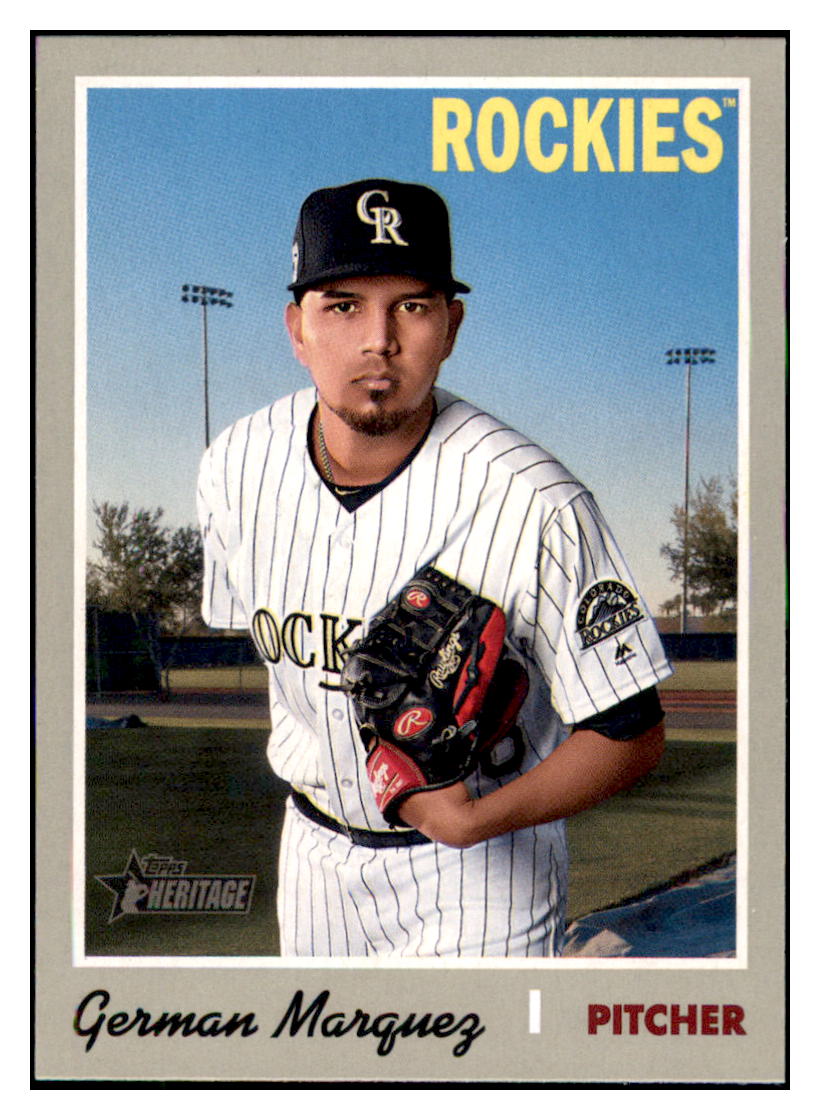 2019 Topps Heritage German
  Marquez   Colorado Rockies Baseball
  Card TMH1A simple Xclusive Collectibles   