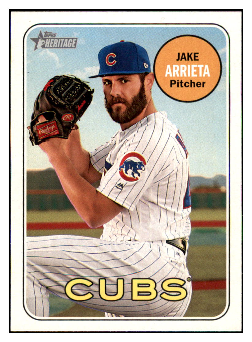 2018 Topps Heritage Jake Arrieta SN569 Chicago
  Cubs Baseball Card TMH1A simple Xclusive Collectibles   