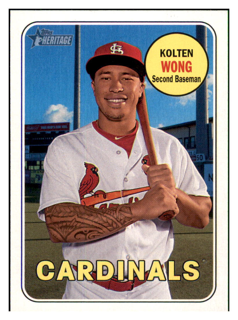 2018 Topps Heritage Kolten
  Wong   St. Louis Cardinals Baseball
  Card TMH1A_1a simple Xclusive Collectibles   