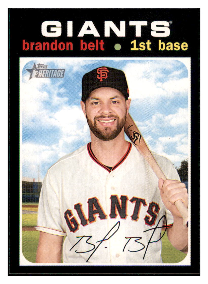 2020 Topps Heritage Brandon
  Belt   San Francisco Giants Baseball
  Card TMH1A simple Xclusive Collectibles   