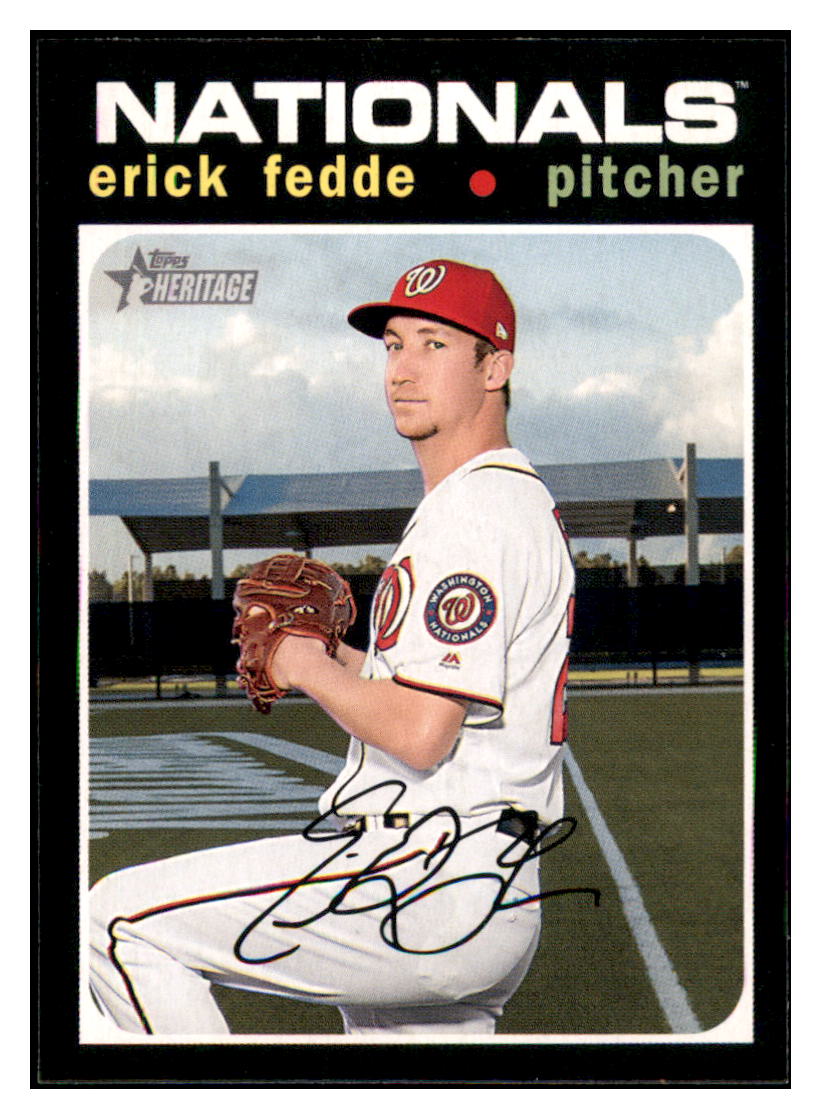 2020 Topps Heritage Erick
  Fedde   Washington Nationals Baseball
  Card TMH1A simple Xclusive Collectibles   