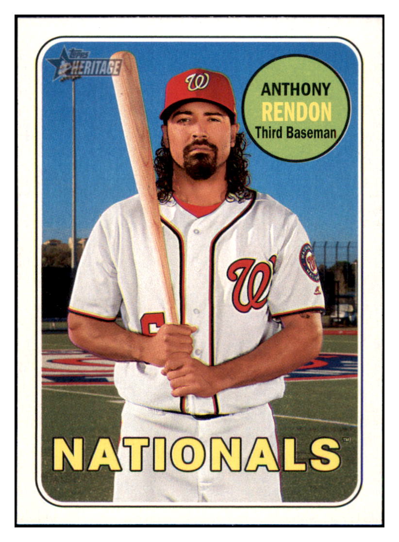 2018 Topps Heritage Anthony
  Rendon   Washington Nationals Baseball
  Card TMH1A simple Xclusive Collectibles   