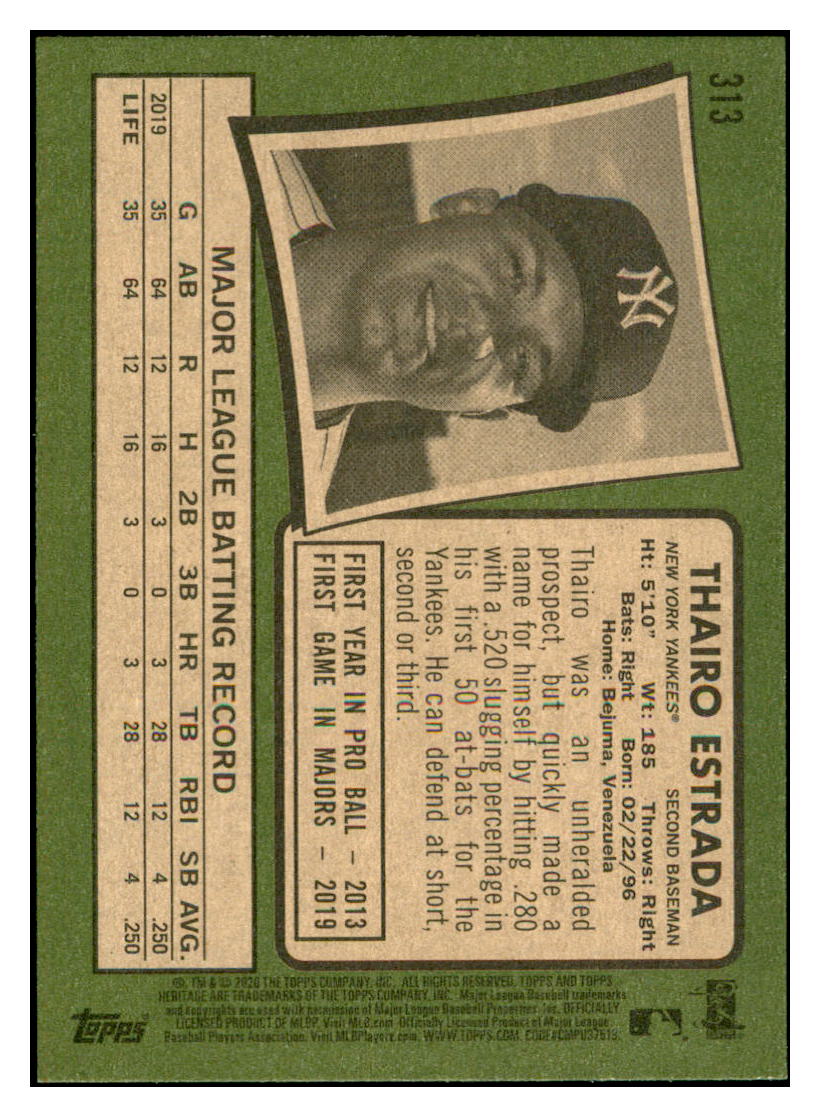 2020 Topps Heritage Thairo
  Estrada   New York Yankees Baseball
  Card TMH1A simple Xclusive Collectibles   
