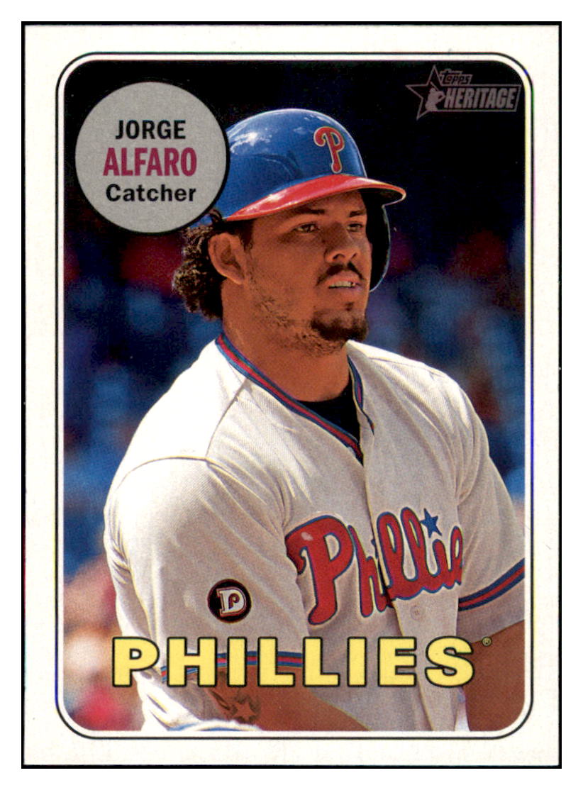 2018 Topps Heritage Jorge
  Alfaro   Philadelphia Phillies Baseball
  Card TMH1A_1a simple Xclusive Collectibles   