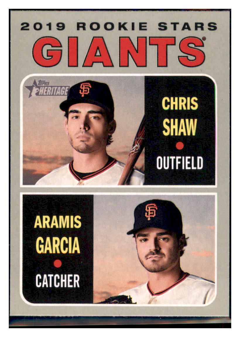 2019 Topps Heritage Chris Shaw / Aramis
  Garcia CPC, RC, RS    San Francisco
  Giants #349 Baseball card   TMH1C simple Xclusive Collectibles   