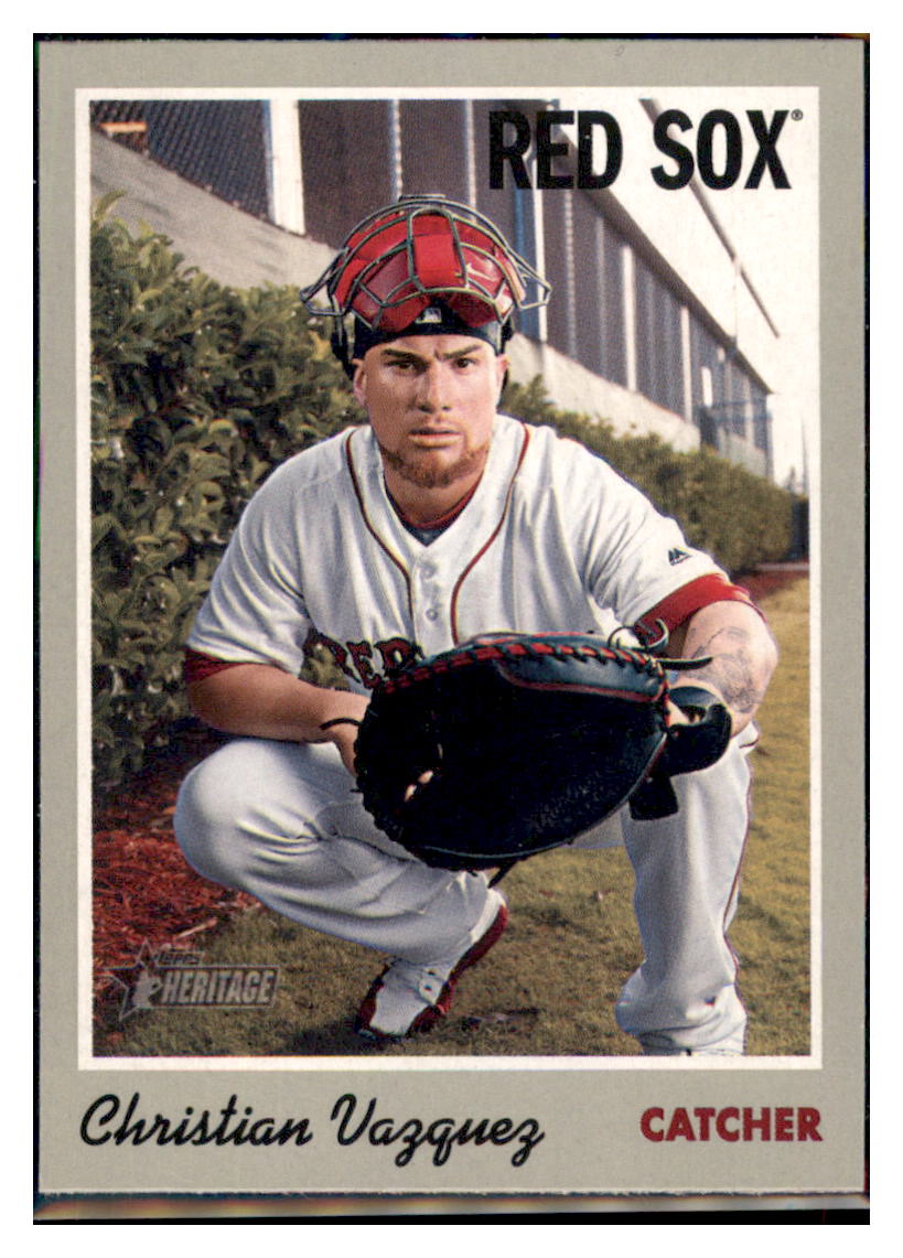 2019 Topps Heritage Christian
  Vazquez    Boston Red Sox #104 Baseball
  card   TMH1C simple Xclusive Collectibles   