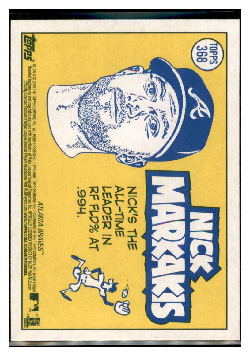 2019 Topps Heritage Nick Markakis    Atlanta Braves #368 Baseball card
  PSA  TMH1C simple Xclusive Collectibles   