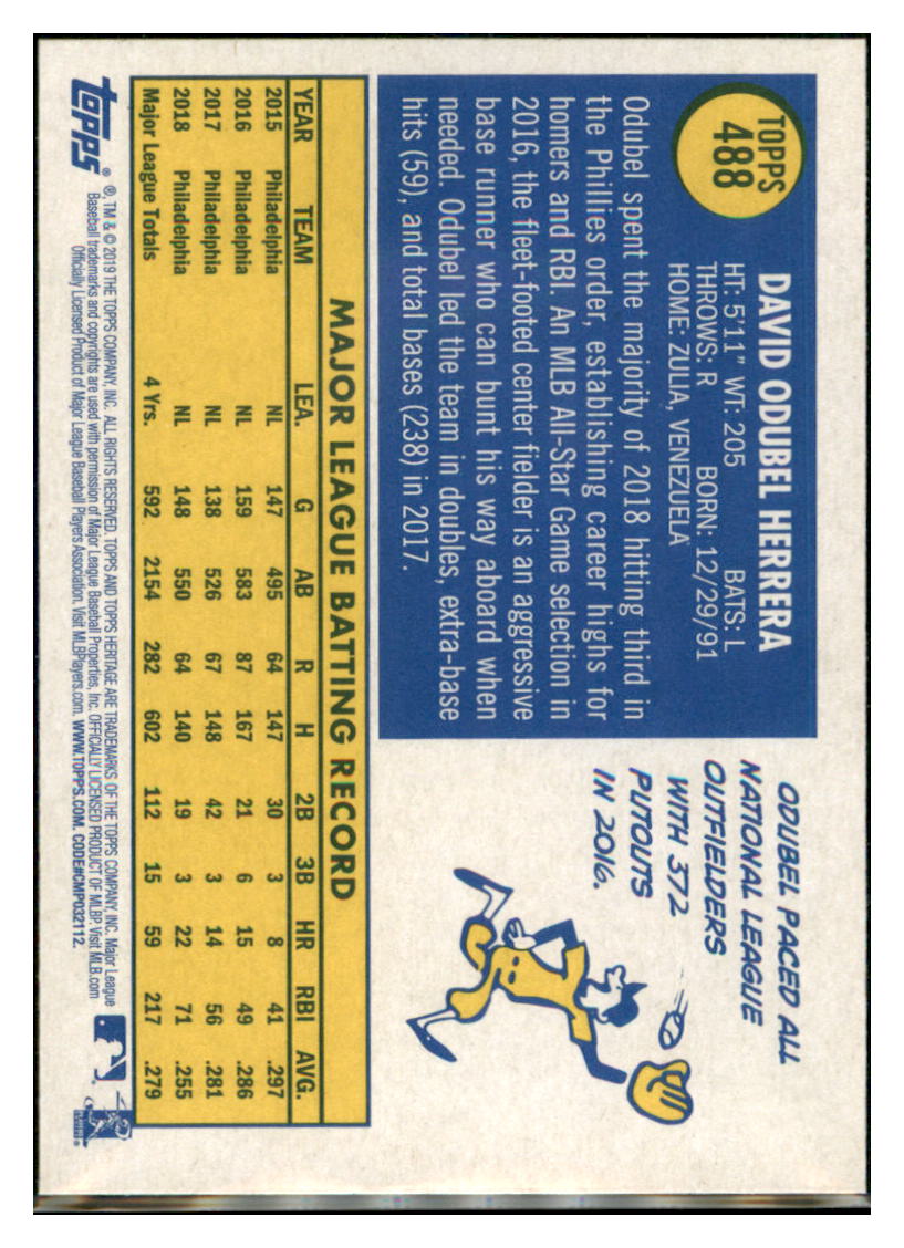 2019 Topps Heritage Odubel Herrera    Philadelphia Phillies #488 Baseball
  card   TMH1C simple Xclusive Collectibles   
