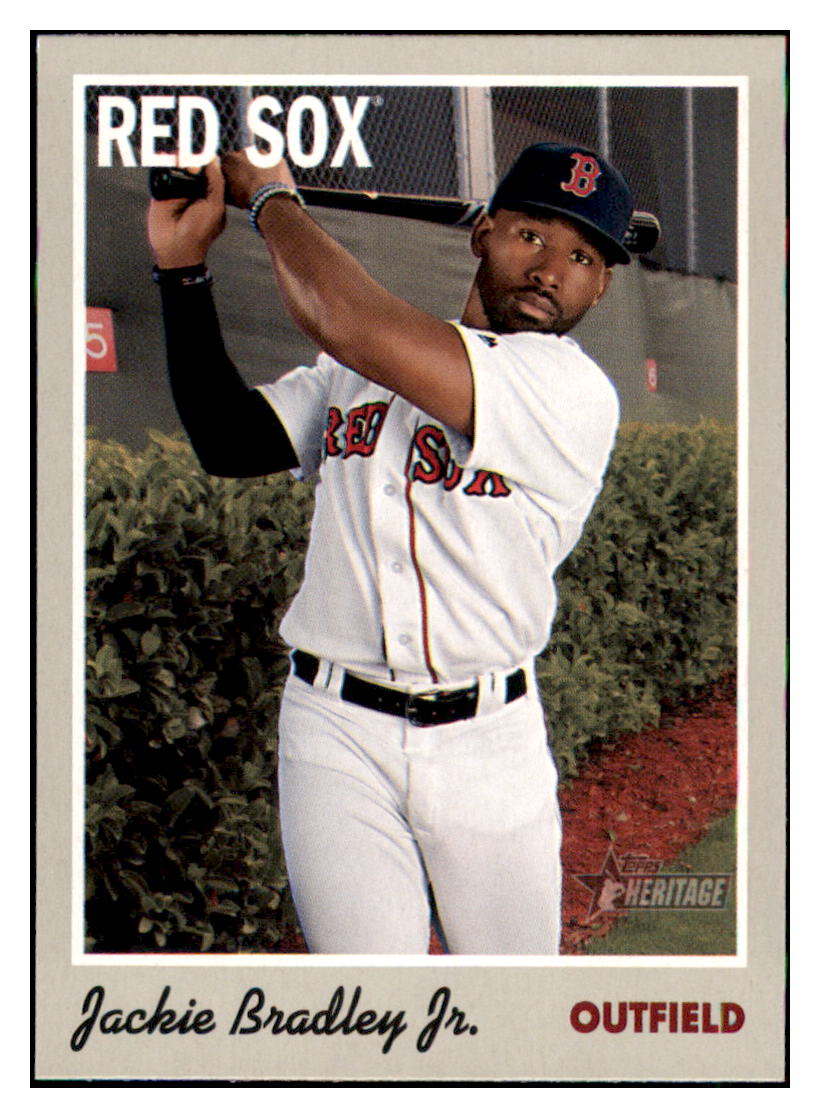 2019 Topps Heritage Jackie Bradley
  Jr.    Boston Red Sox #10 Baseball
  card   TMH1C simple Xclusive Collectibles   