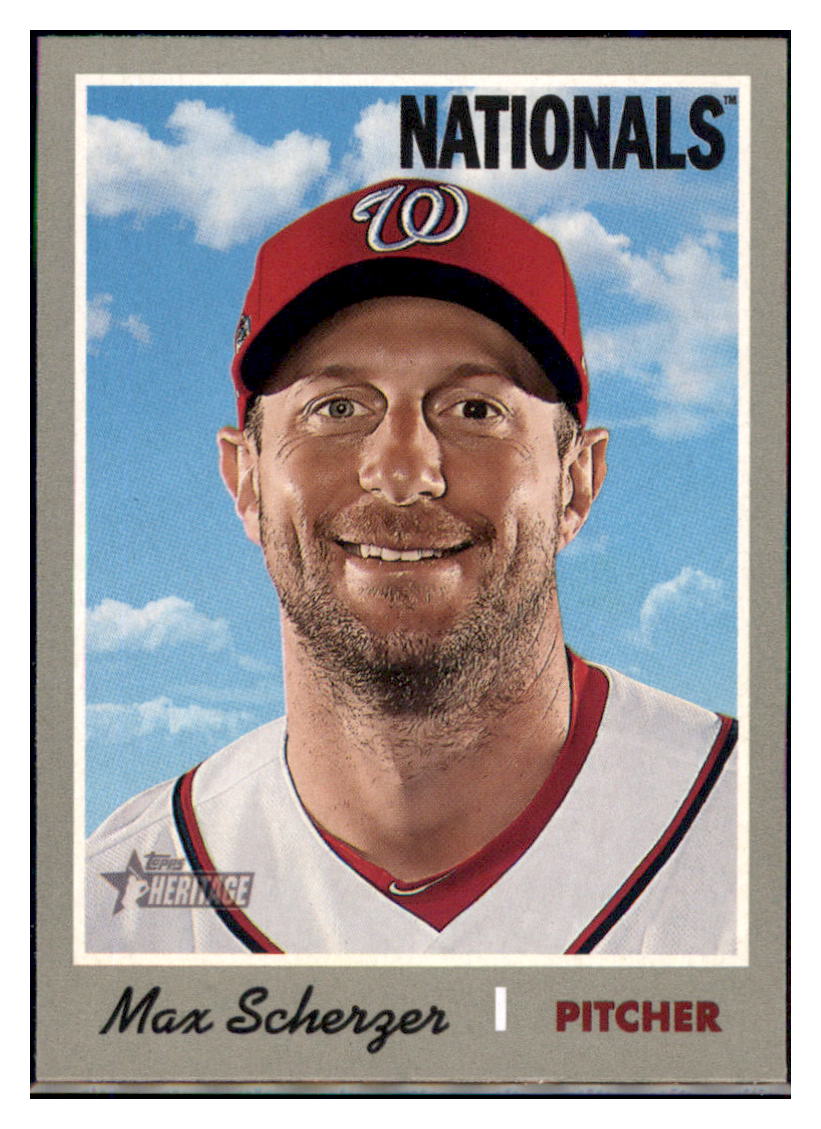 2019 Topps Heritage Max Scherzer    Washington Nationals #454 Baseball
  card   TMH1C simple Xclusive Collectibles   