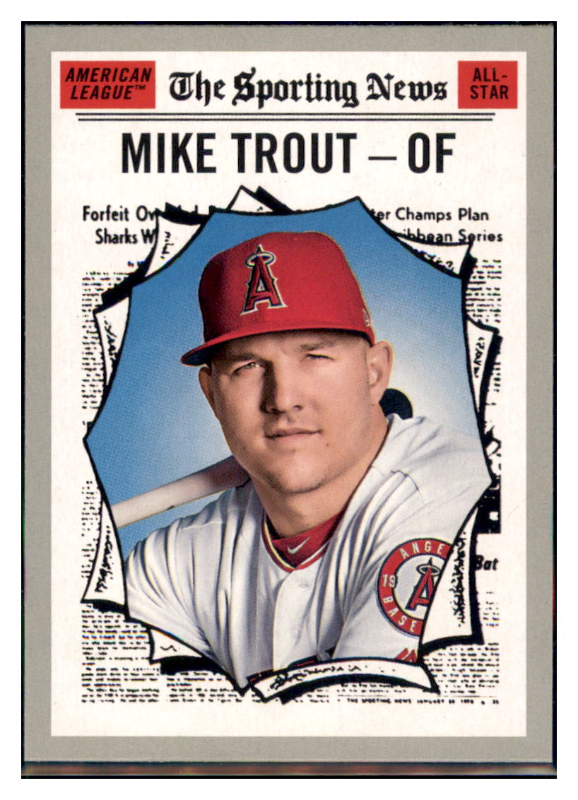 2019 Topps Heritage Mike Trout    Los Angeles Angels #357 Baseball card PSA
  LEAGUE" TMH1C simple Xclusive Collectibles   