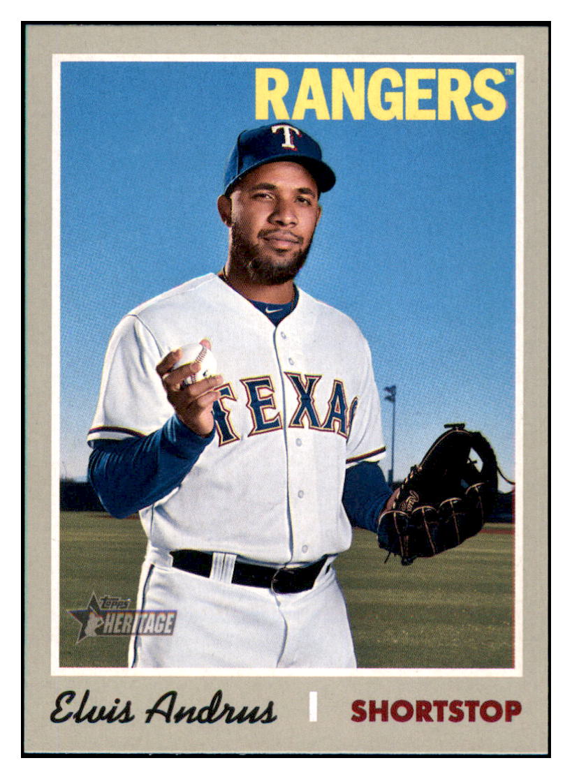 2019 Topps Heritage Elvis Andrus    Texas Rangers #303 Baseball card   TMH1C simple Xclusive Collectibles   