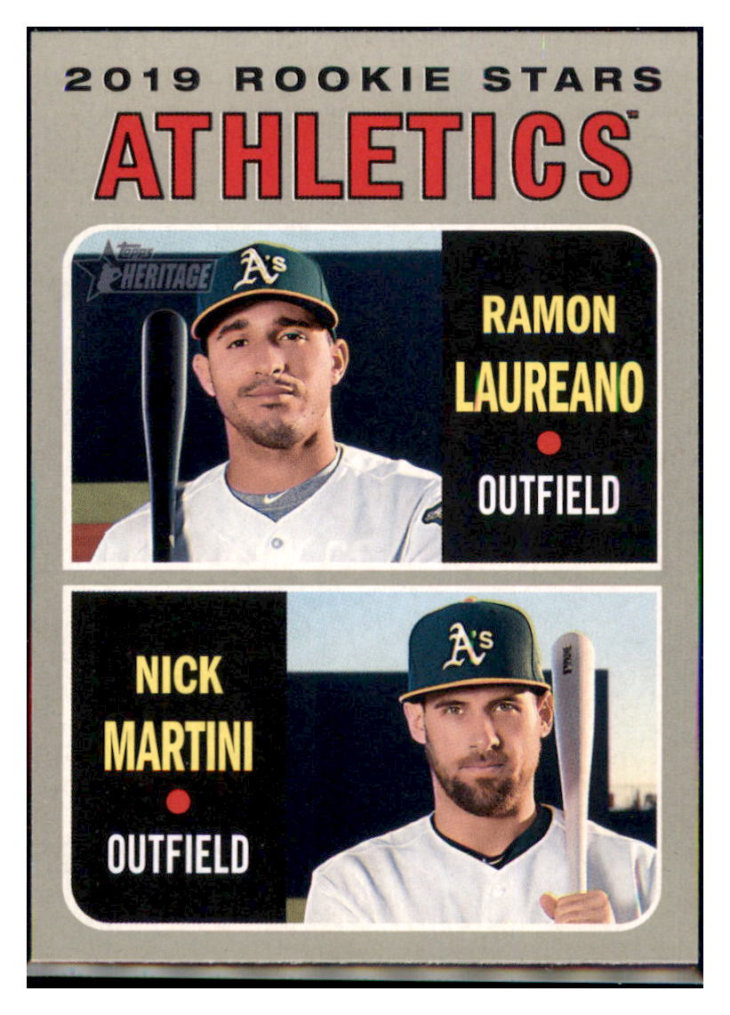 2019 Topps Heritage Nick Martini / Ramon
  Laureano RS, CPC, RC    Oakland
  Athletics #21 Baseball card   TMH1C simple Xclusive Collectibles   