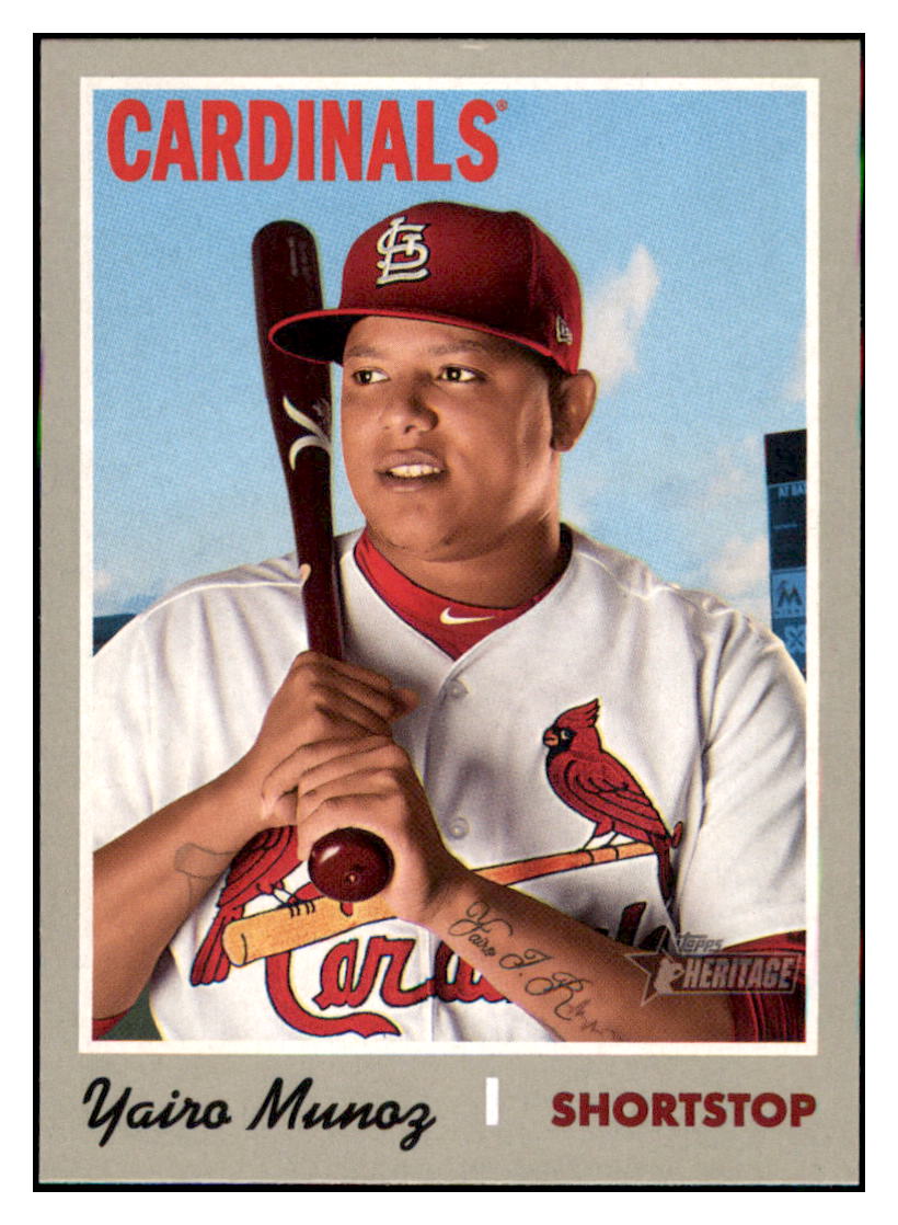 2019 Topps Heritage Yairo Munoz    St. Louis Cardinals #312 Baseball
  card   TMH1C simple Xclusive Collectibles   