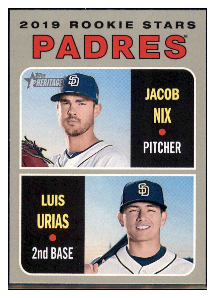 2019 Topps Heritage Jacob Nix / Luis
  Urias CPC, RC, RS    San Diego Padres
  #262 Baseball card   TMH1C simple Xclusive Collectibles   