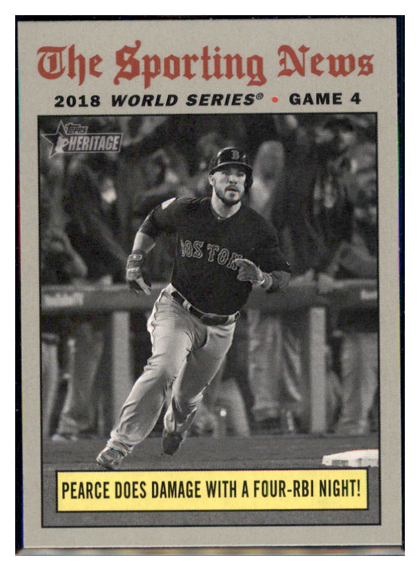 2019 Topps Heritage Pearce Does Damage
  with a Four-RBI Night!    Boston Red
  Sox #308 Baseball card   TMH1C simple Xclusive Collectibles   