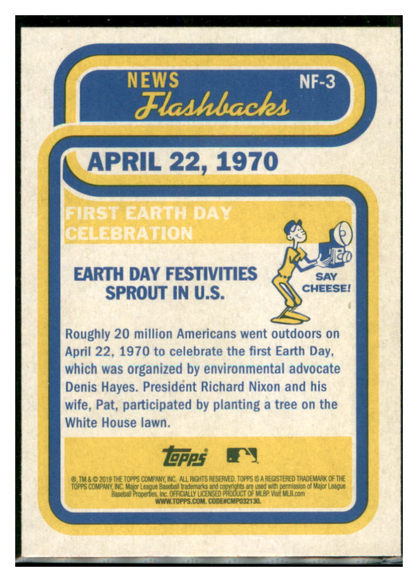 2019 Topps Heritage First Earth Day
  Celebration     #NF-3 Baseball
  card   TMH1C simple Xclusive Collectibles   